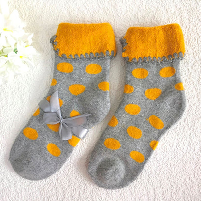 SOCKS - Wool Blend - Various Patterns - Turn Over Cuff - One Size