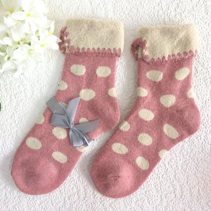SOCKS - Wool Blend - Various Patterns - Turn Over Cuff - One Size