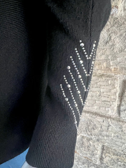 Sparkle Zig Zag Jumper - Black - Size M/L
