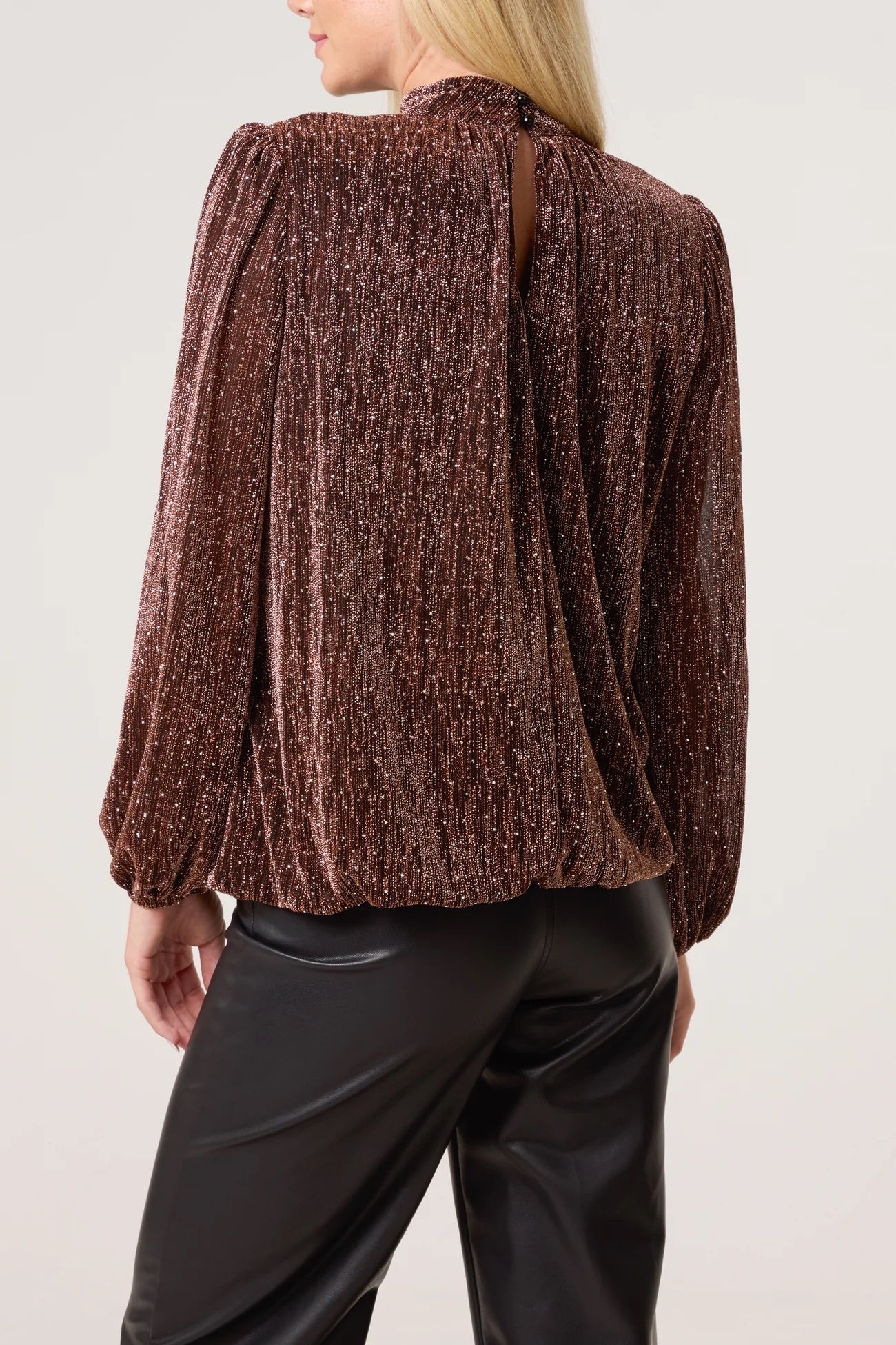 IMOGEN - Puffball High neck Top with Sparkle Detail - 2 Colours - 4 Sizes