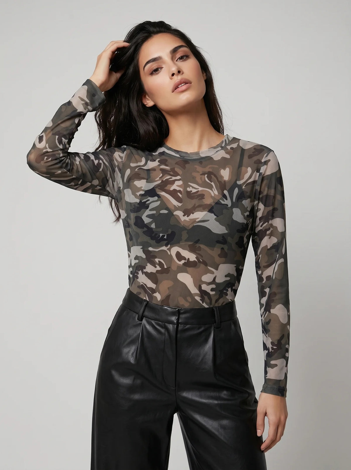 REBEL - Semi Sheer Long Sleeve Top - Various Prints - One Size