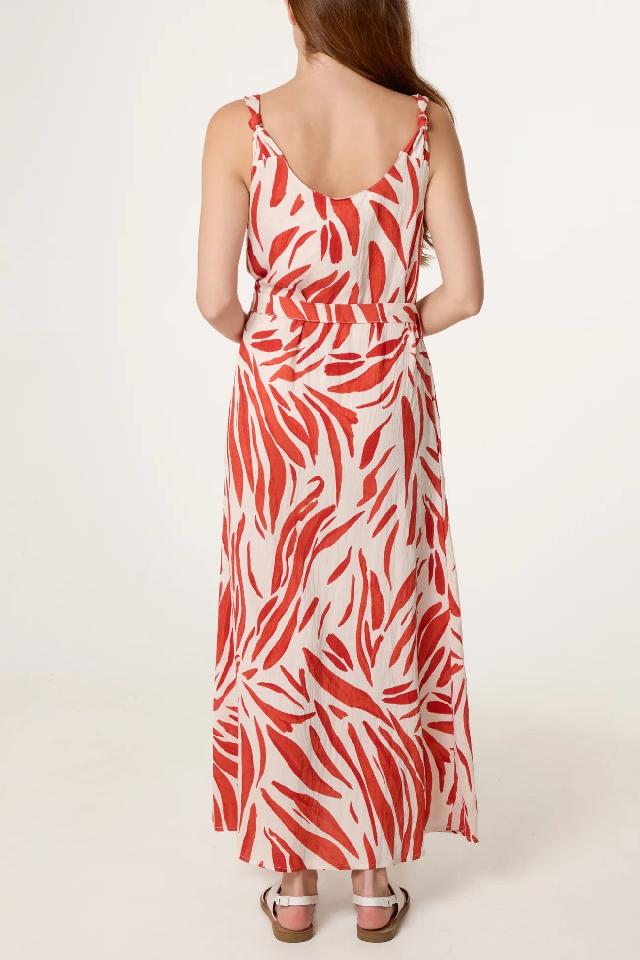 LILLIAN - Leaf Print Maxi Dress With Pockets - 2 Colours - Size S/M