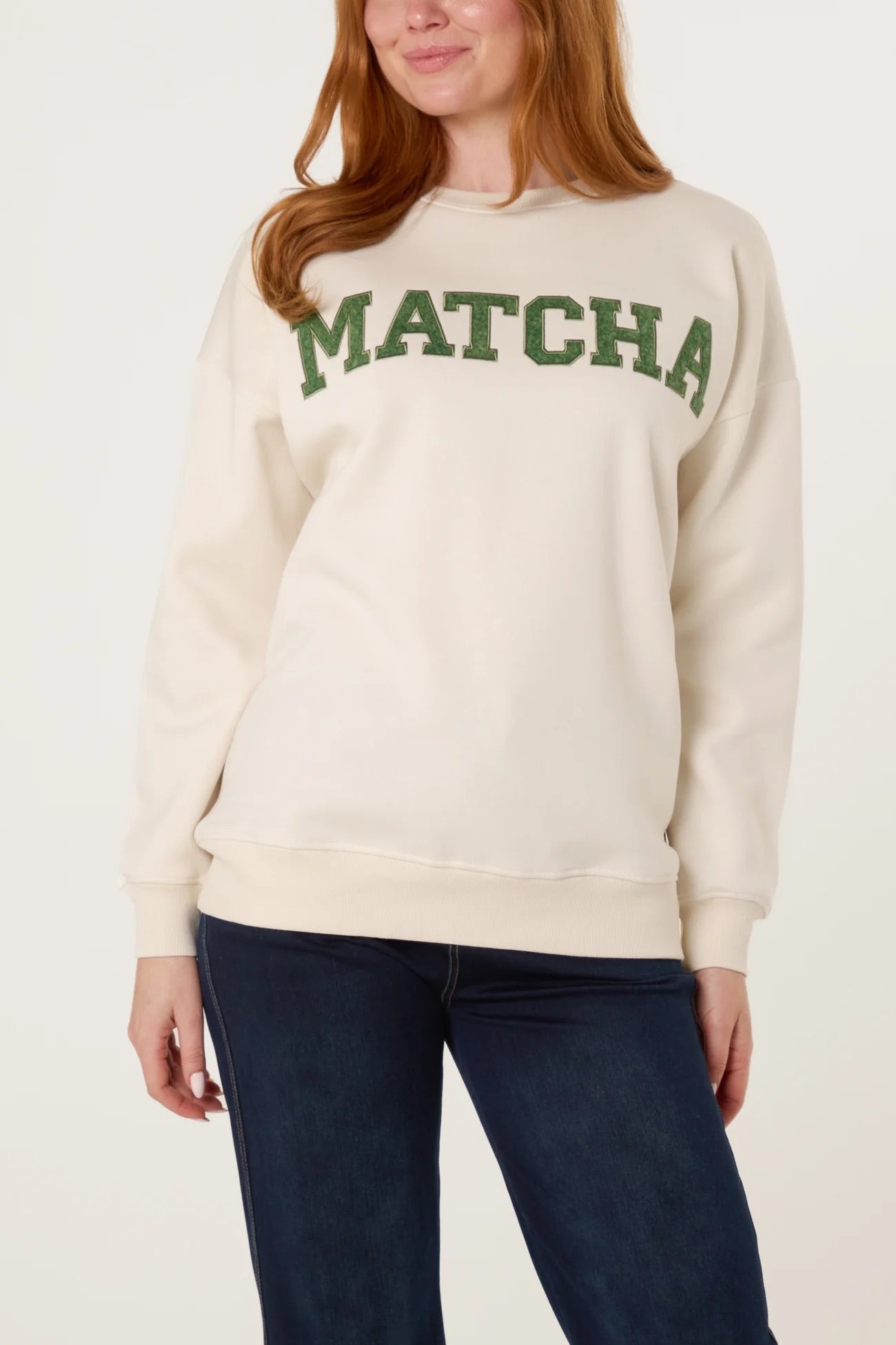 MATCHA - Ivory & Green Sweatshirt - 2 Sizes