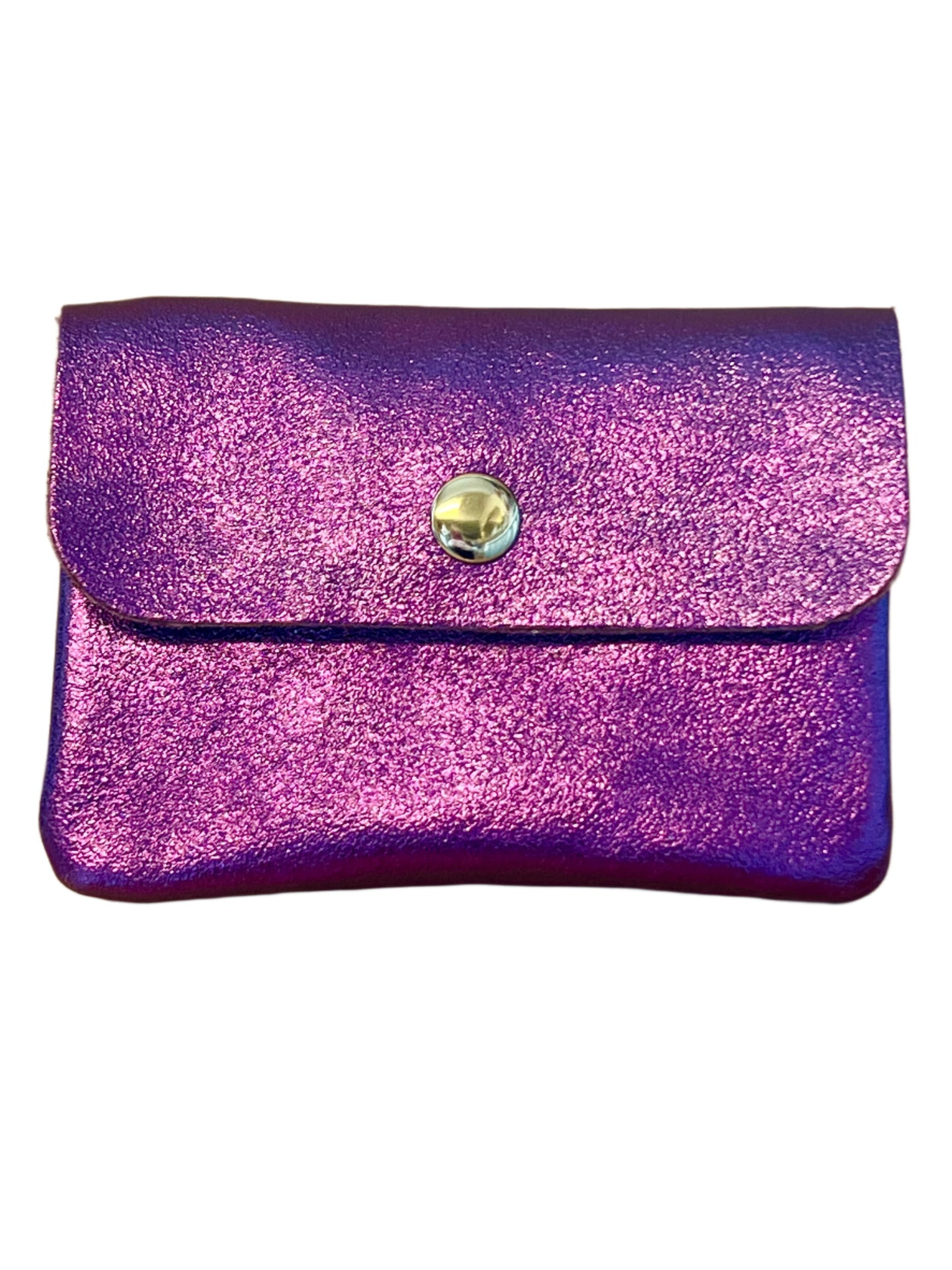 NATTY - Small Italian Metallic Leather Coin Purse - Various Colours