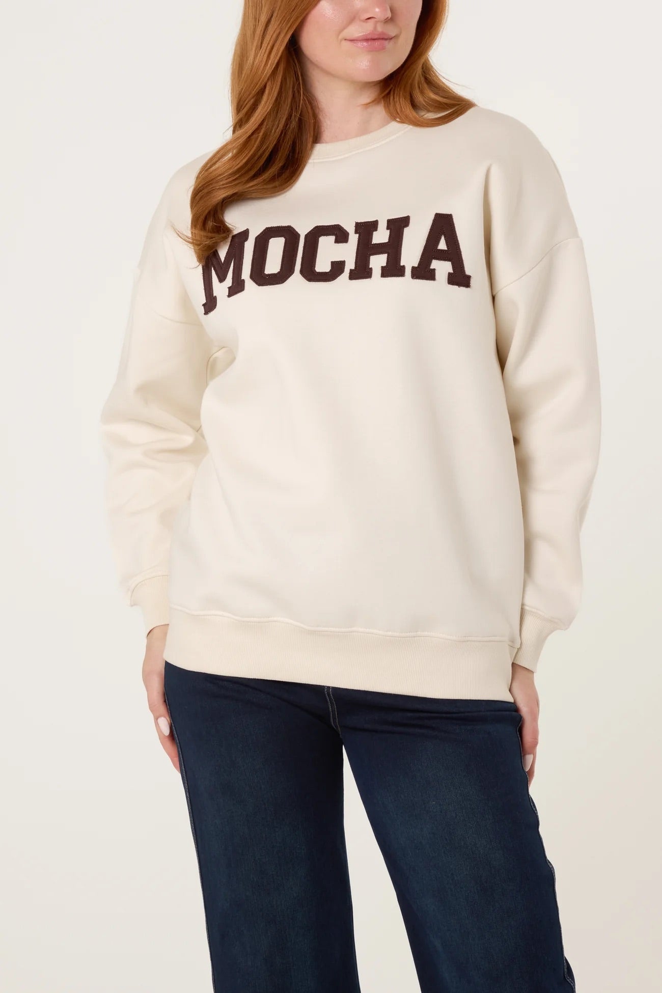 MOCHA - Ivory & Green Sweatshirt - 2 Sizes