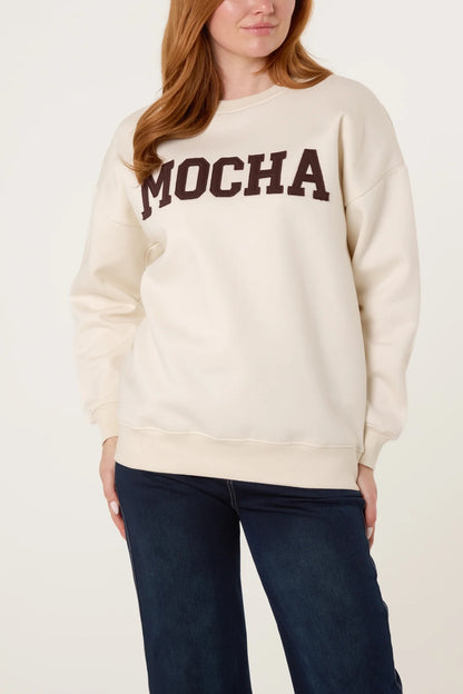 MOCHA - Ivory & Green Sweatshirt - 2 Sizes