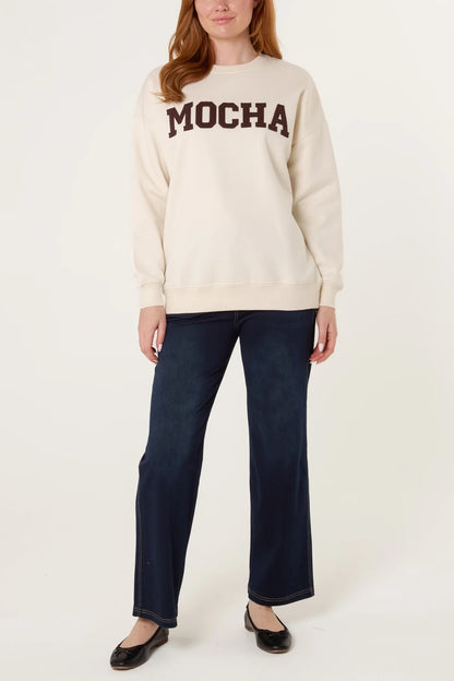 MOCHA - Ivory & Green Sweatshirt - 2 Sizes