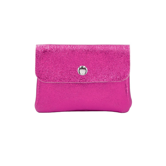 NATTY - Small Italian Metallic Leather Coin Purse - Various Colours