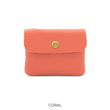 NATTY - Small Italian Classic Leather Coin Purse - Various Colours