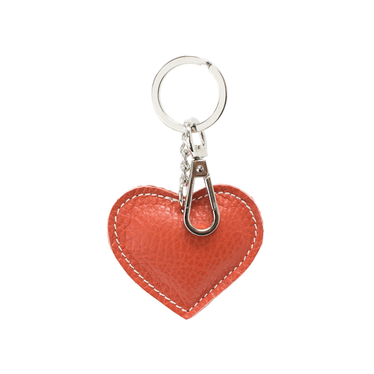 NORA - Matt Leather Heart Shaped Keyring - Various Colours