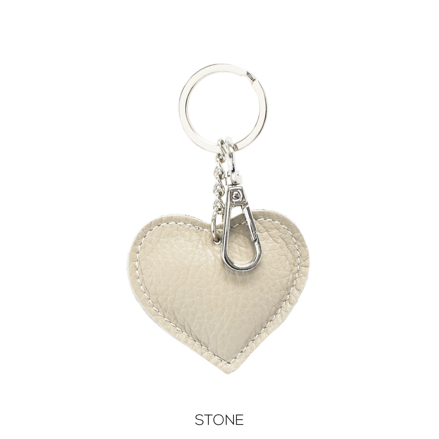 NORA - Matt Leather Heart Shaped Keyring - Various Colours