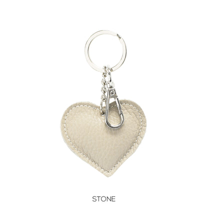NORA - Matt Leather Heart Shaped Keyring - Various Colours