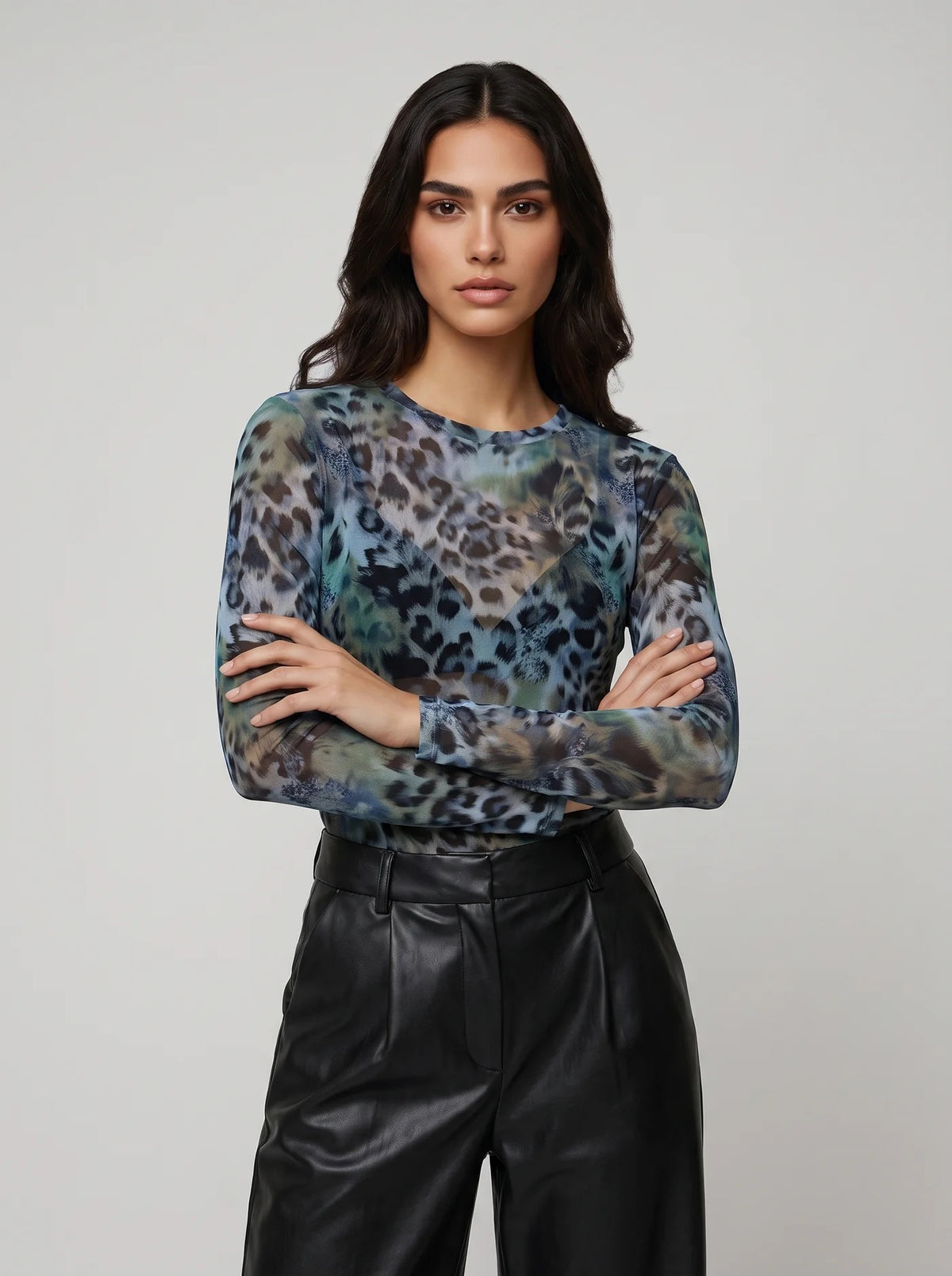 REBEL - Semi Sheer Long Sleeve Top - Various Prints - One Size