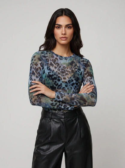 REBEL - Semi Sheer Long Sleeve Top - Various Prints - One Size