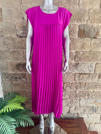 PEGGY - Pleated Midaxi Dress with Pockets - One Size - Various Colours