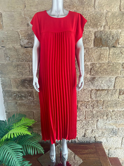 PEGGY - Pleated Midaxi Dress with Pockets - One Size - Various Colours