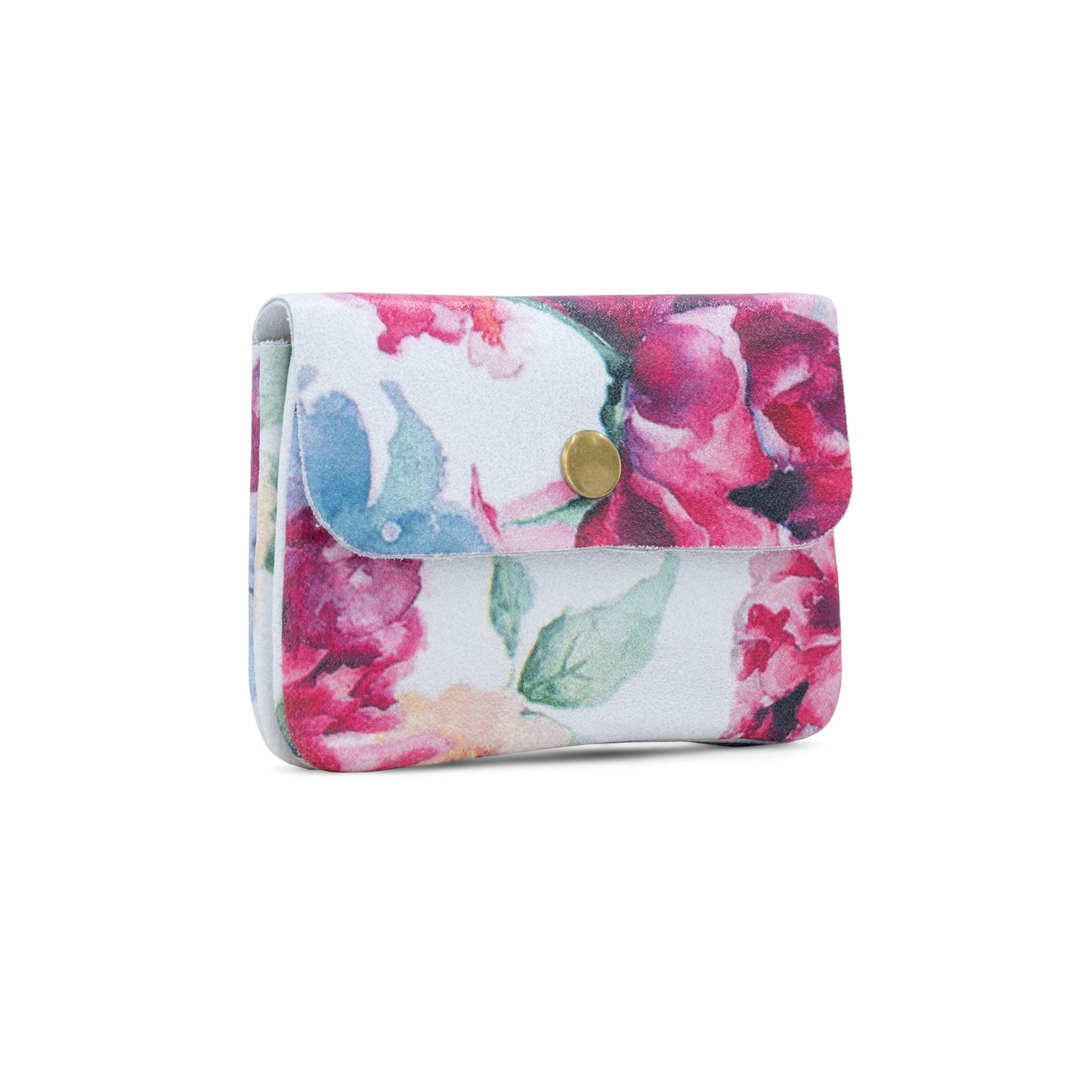 NATTY - Small Italian Classic Leather Coin Purse - Various Colours - Floral Print
