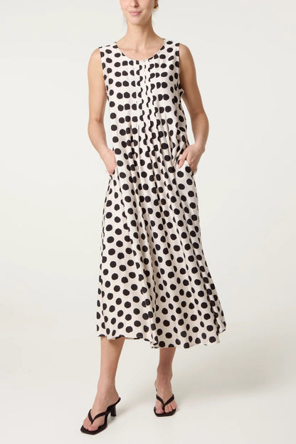 PIPPA - Spotty Midi Dress with Pockets - 2 Colours - One Size