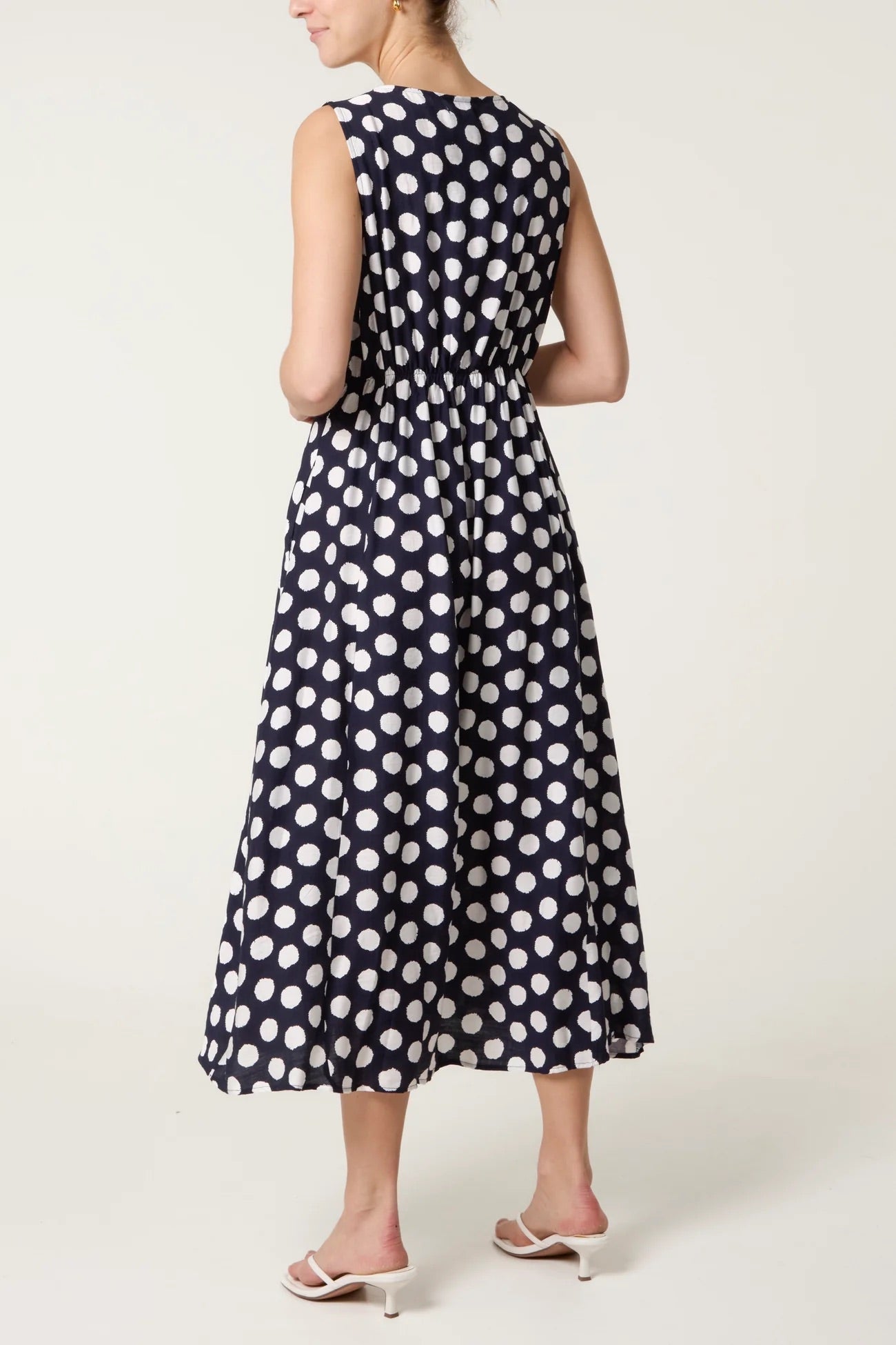 PIPPA - Spotty Midi Dress with Pockets - 2 Colours - One Size