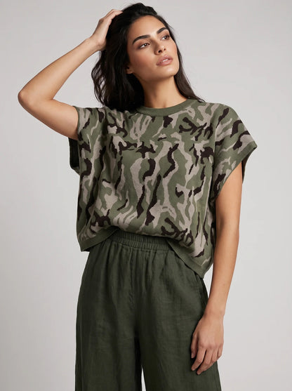 RAVEN - Short Sleeve Camo Sweater - One Size
