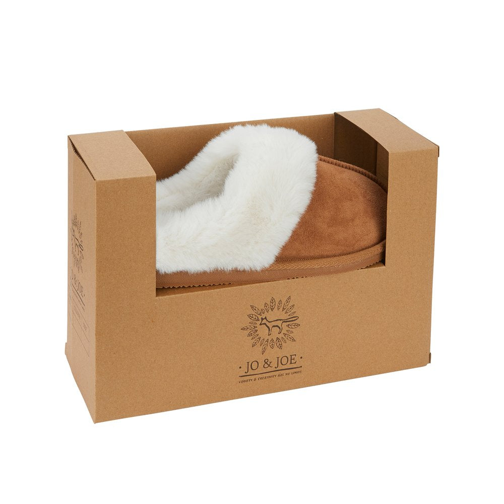 SAVANNAH - Gift Boxed Cognac Mule Slippers from Jo & Joe - Sizes 4-8
