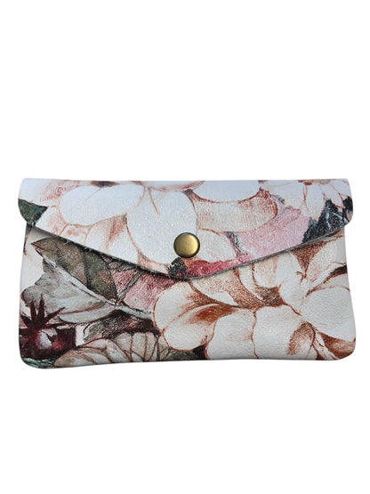 NELLIE - Large Italian Leather Purse - Various Colours - Floral Print
