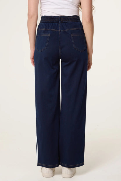 SELENA - Soft Stretch Lightweight Wide Leg Pull On Jeans - 4 Sizes