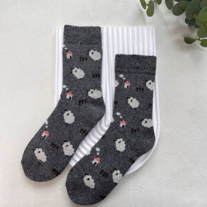 ANKLE SOCKS - Wool Blend - Various Patterns - One Size