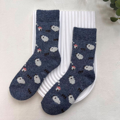 ANKLE SOCKS - Wool Blend - Various Patterns - One Size