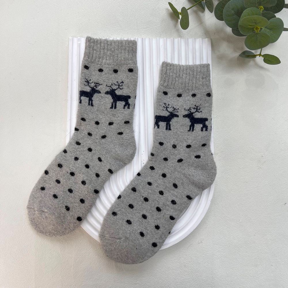 ANKLE SOCKS - Wool Blend - Spotty Reindeer - One Size - Various Colours