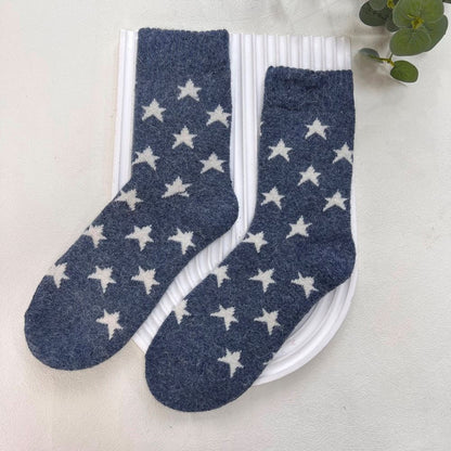 ANKLE SOCKS - Wool Blend - Various Patterns - One Size