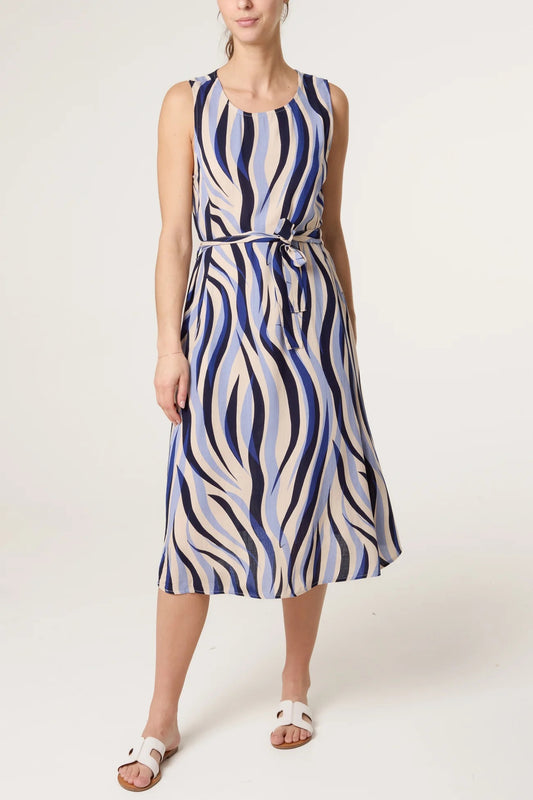 SYDNEY - Swirl Print Dress with Pockets - 4 Sizes