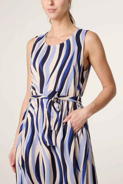 SYDNEY - Swirl Print Dress with Pockets - 4 Sizes