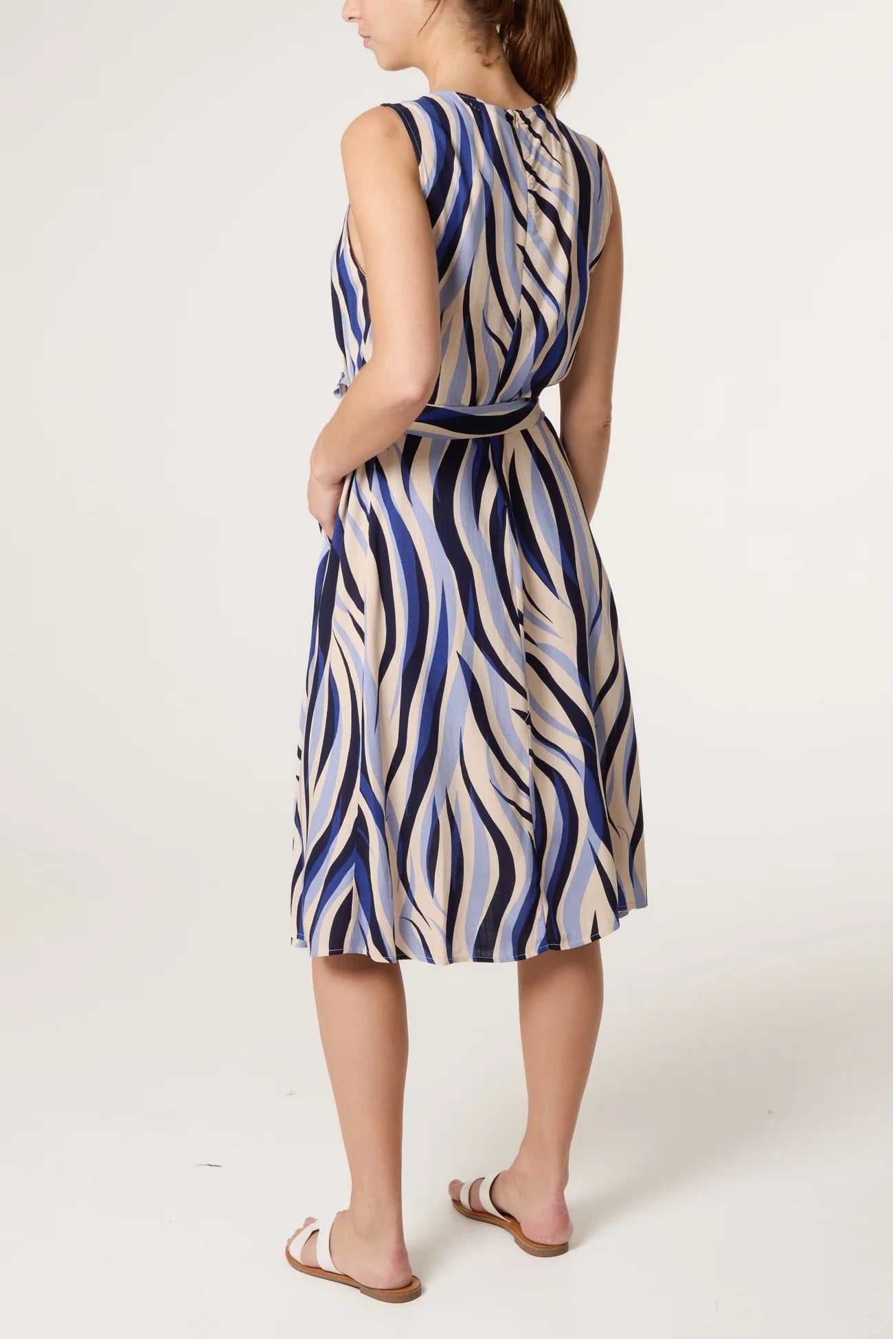 SYDNEY - Swirl Print Dress with Pockets - 4 Sizes