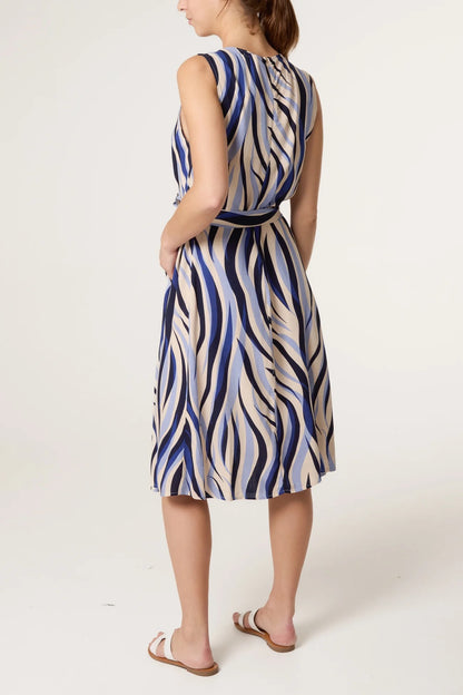 SYDNEY - Swirl Print Dress with Pockets - 4 Sizes