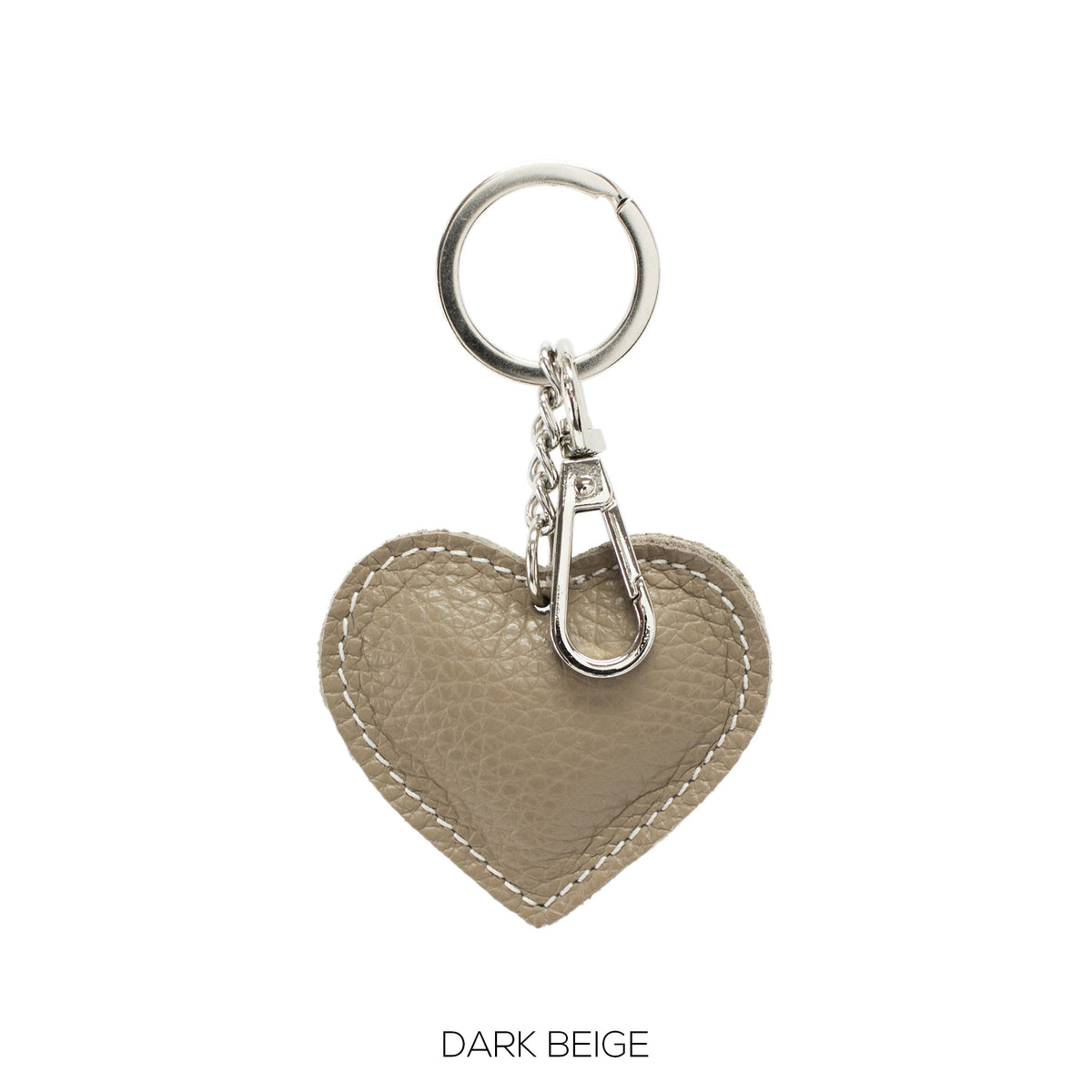 NORA - Matt Leather Heart Shaped Keyring - Various Colours