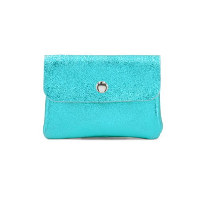 NATTY - Small Italian Metallic Leather Coin Purse - Various Colours
