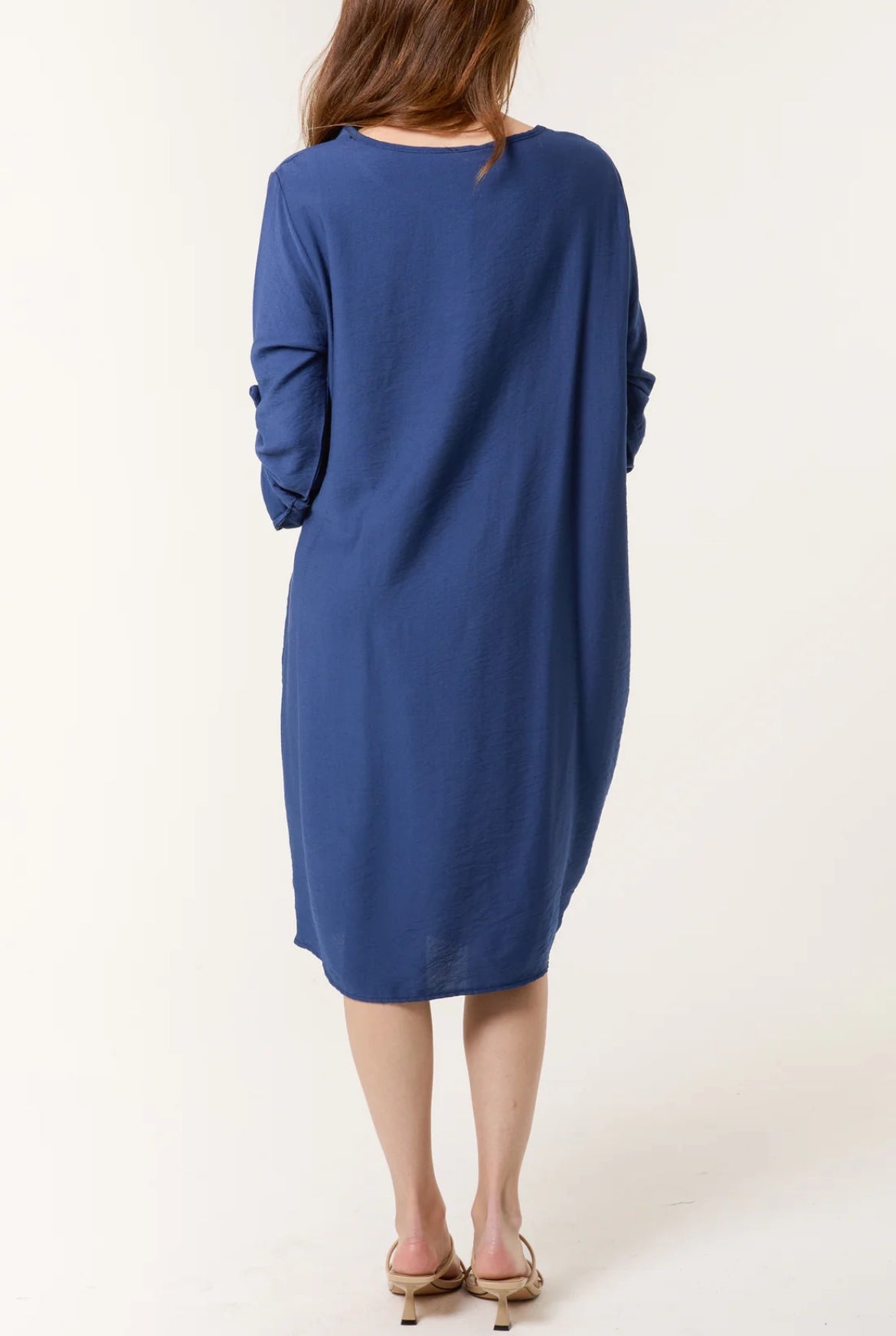 TYRA - Twist Front 3/4 Sleeve Dress with Pockets - Various Colours - One Size