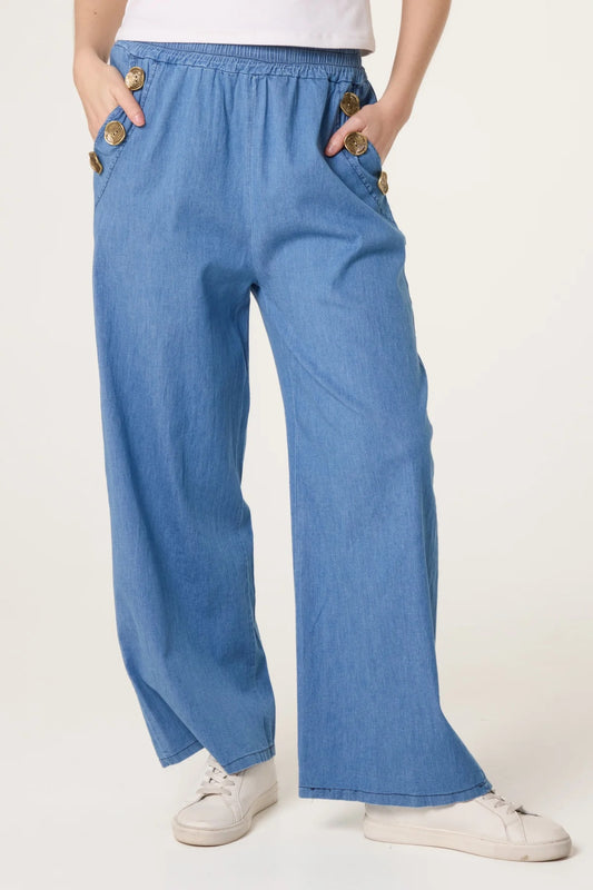 WILDER - Soft 3 Button Chambray Jeans - One Size