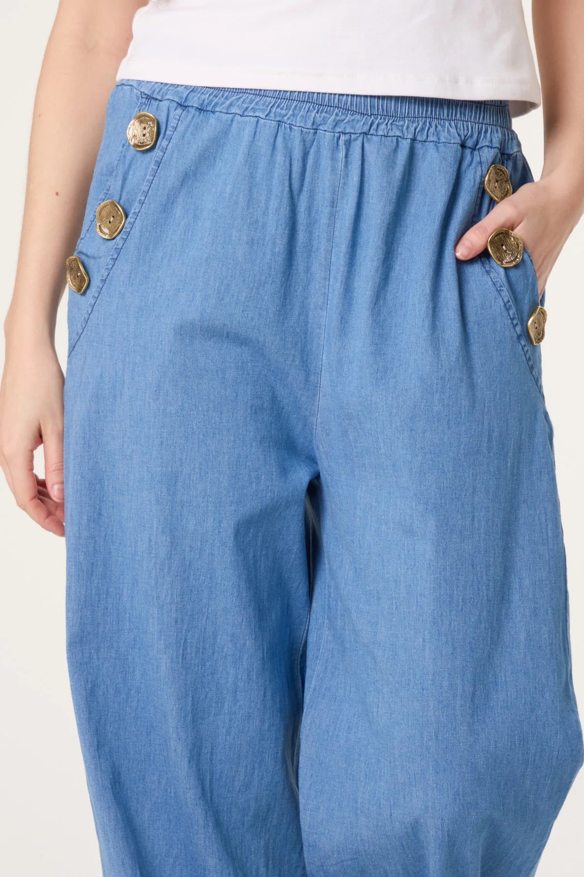 WILDER - Soft 3 Button Chambray Jeans - One Size