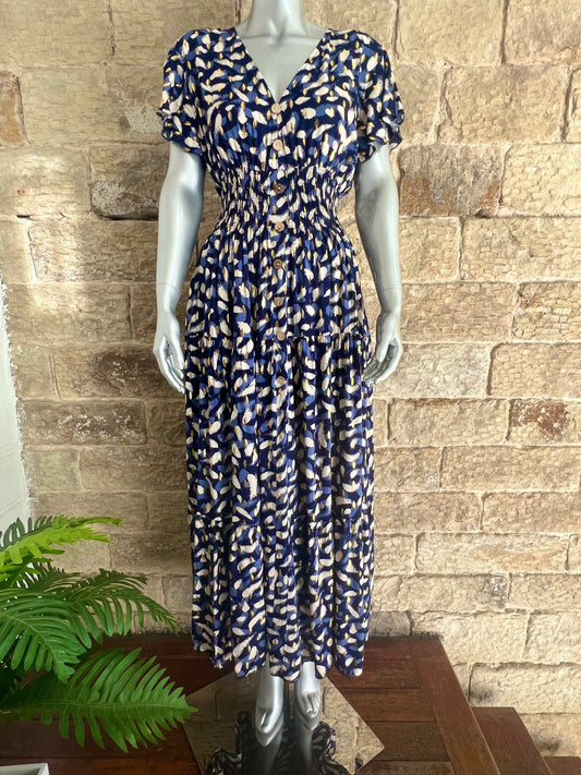 VISTA - V-Neck Maxi Dress - Angel Sleeves - Various Prints & Colours - One Size Fits 8-20