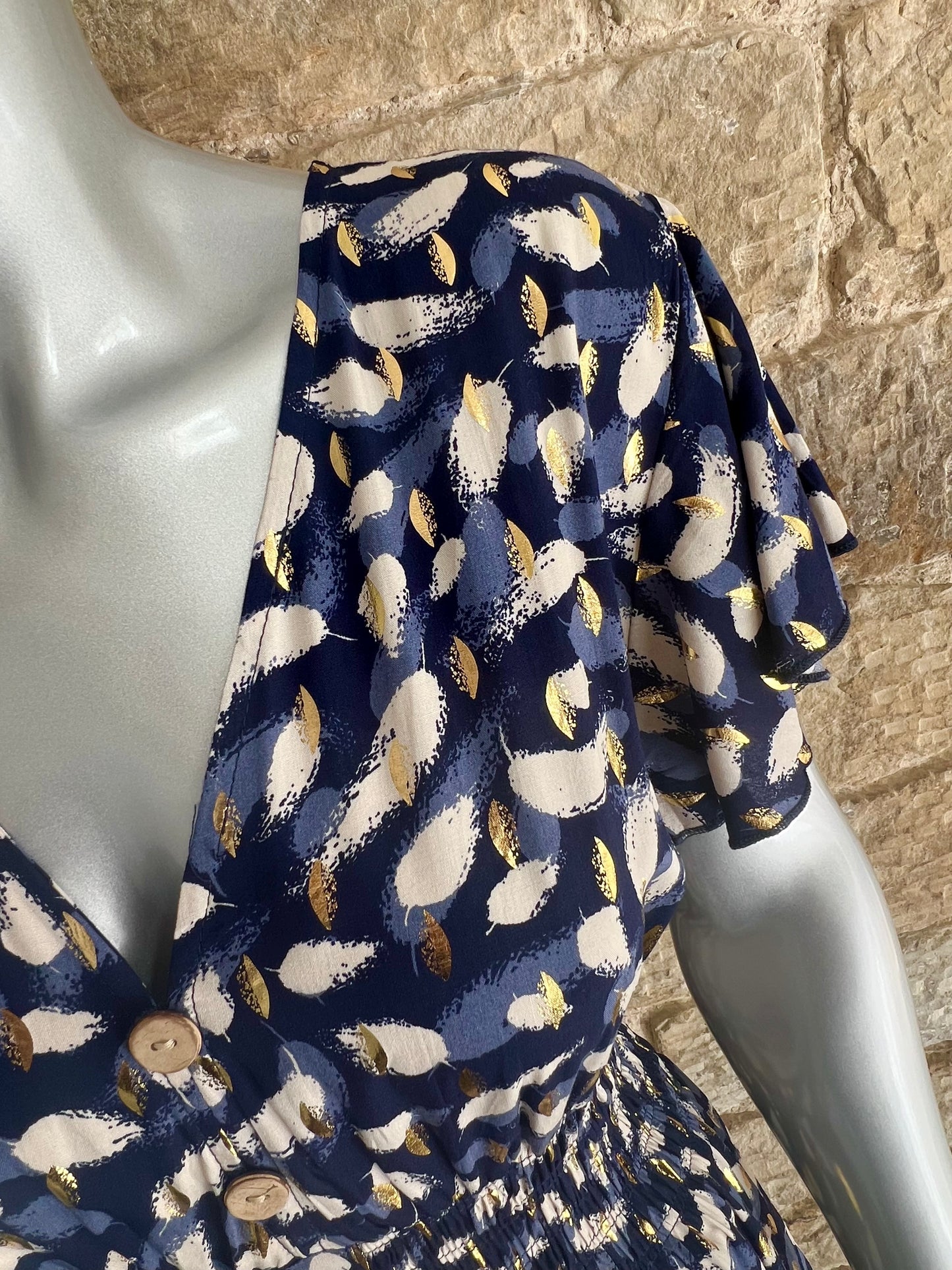 VISTA - V-Neck Maxi Dress - Angel Sleeves - Various Prints & Colours - One Size Fits 8-20