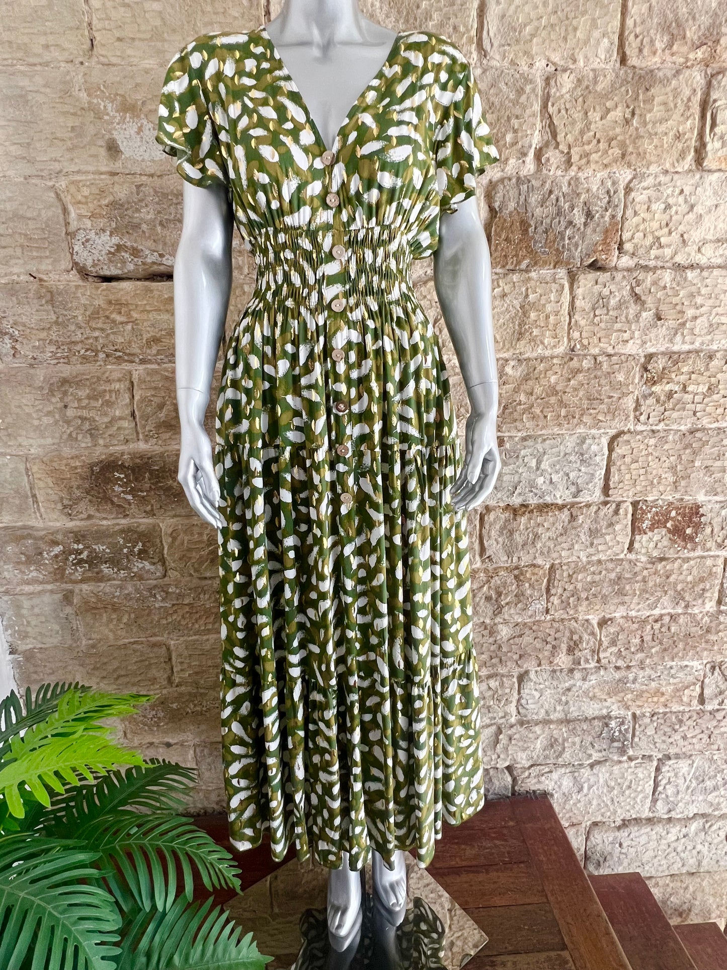 VISTA - V-Neck Maxi Dress - Angel Sleeves - Various Prints & Colours - One Size Fits 8-20